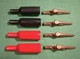Vintage NOS BU-60C Mueller Copper Alligator Clips w/ 2 Red & 2 Black Insulators