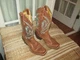 Nocona Bluebonnet L5009 Brown Leather Square Toe Western Boots Women - Sz 6 B