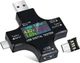 Eversame 2 in 1 Type C USB Tester Color Screen LCD Digital Multimeter, Black 