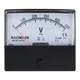 Baomain Voltmeter DH-670 AC 0-500V Rectangular Class 2.5 Analog Panel Black 