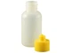 Jensen Global JG1.0BC-Y - 1 oz. Bottle LDPE Boston Round w/ Yellow Luer Lock Cap