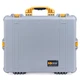 Silver & Yellow Pelican 1600 case. Comes with foam.