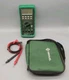 Greenlee DM-820 AC/DC CAP Digital Multimeter W/ Leads & Case True RMS DMM Tested