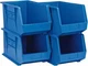 4 Pack Quantum Storage QUS260 Blue Ultra Stack & Hang Bins, 11"W x 18"D x 10"H