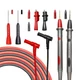 WIUYNTLZ Multimeter Leads Kit, 49" Premium Silicone Test Black/Red
