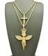 Hip Hop Crown Angel, Cross Pendant 24",27" Box Chain 2 Necklace Set