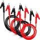 Dunzy 4 Pcs 14 Gauge Jumper Wires Alligator Clips to Clip 3.3 Ft