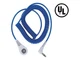 Desco 09150 - Jewel single wire coil cord with 4mm snap socket - Angled /