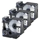 3 Pack for DYMO 45803 Standard D1 Labeling Tape Black print on White tape 3/4'' 