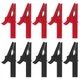 MELIFE 10Pcs Full Insulated Alligator Clips, 30A Safety Test Red and Black 
