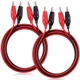 EBOOT 4 Pcs Alligator Clips Electrical, 40 Inches Test Leads with red, black 