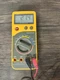 Vintage RadioShack 22-805 Digital Multimeter Tested Working w Leads Stand Yellow