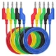 Sumnacon 5pcs Banana to Plug Test Lead Set, 4mm Stackable 1 m, Black 