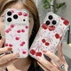 For iPhone 17 16 15 14 Pro Max 13 12 Cherry Bow Bear Clear TPU Soft Case Cover