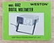 Vintage Weston Model 4442 Digital Multimeter  Manual - Parts List - Instructions
