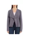 BAGATELLE Womens Blue Open Front Pocketed Draped Collar Jacket XS
