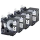 4pk 45803 DYMO D1 Black on White 18mm Lable Tape LabelManager 300 350 350D 360D