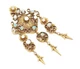 14K GOLD Vintage Brooch Pin Victorian Solid Floral Cutout Fire Opal  GB203