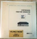 Hewlett Packard 3325A Synthesized  Function Generator Original Manual