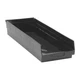 Quantum Storage Systems Qsb114co Shelf Storage Bin, Polypropylene, Black, 4 In