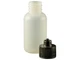 Jensen Global JG1.0BC - 1 oz. Bottle LDPE Boston Round w/ Black Luer Lock Cap -