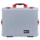 Silver & Red Pelican 1600 case. Comes with foam.