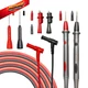 WIUYNTLZ Multimeter Leads Kit, 49" Premium Silicone Test Black/Red 